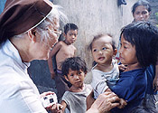 Sister Joan Clare with children in the Philippines
